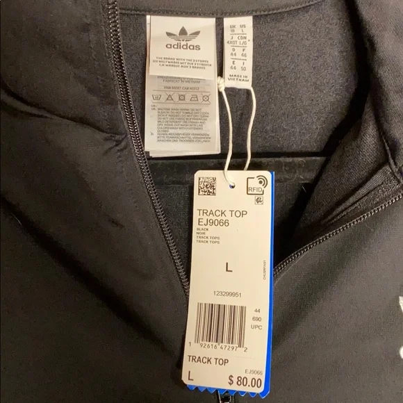 Adidas Black Jacket with White Stripes - Picture 4 of 5